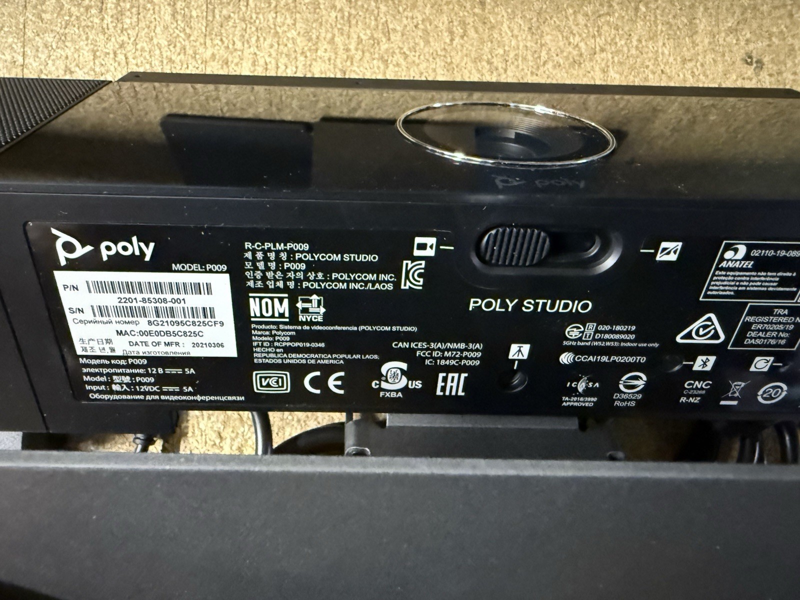 2 x Polycom Studio P009 Video Speaker Conference System 2201-85308-001 w/ Power