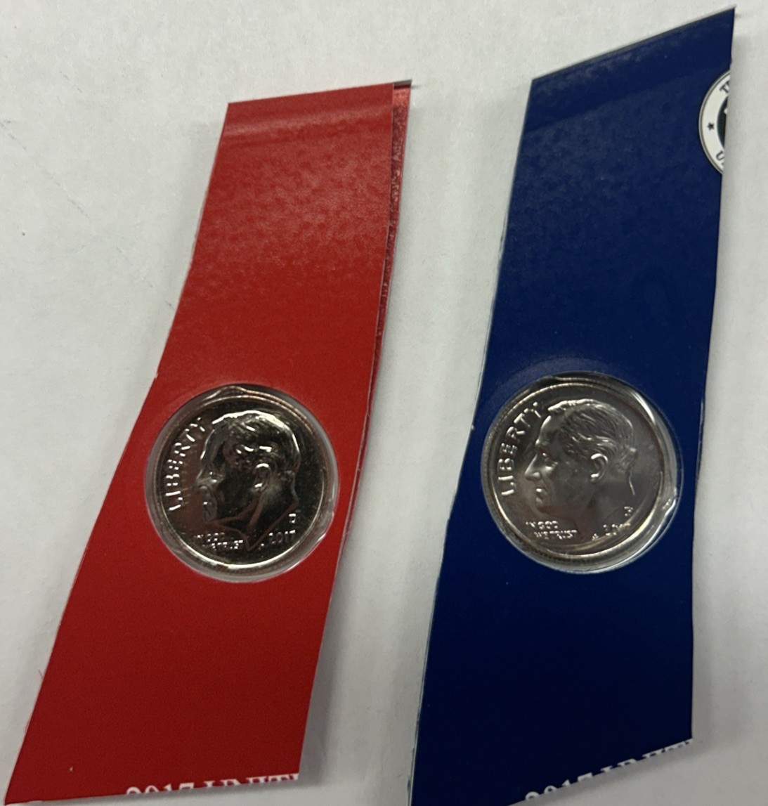 2017 P&D Roosevelt Dimes  from Mint Set in Mint Plastic with Free Shipping