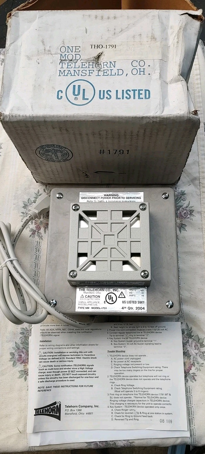 Wheelock 31T-115 and Telehorn Audible Signaling Appliance Horn NOS