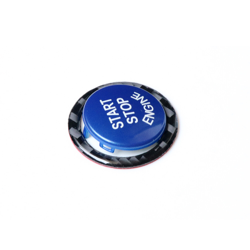 Engine Start Stop Button Replacement With Ring For BMW E90 E92 E93 2009-12 Blue