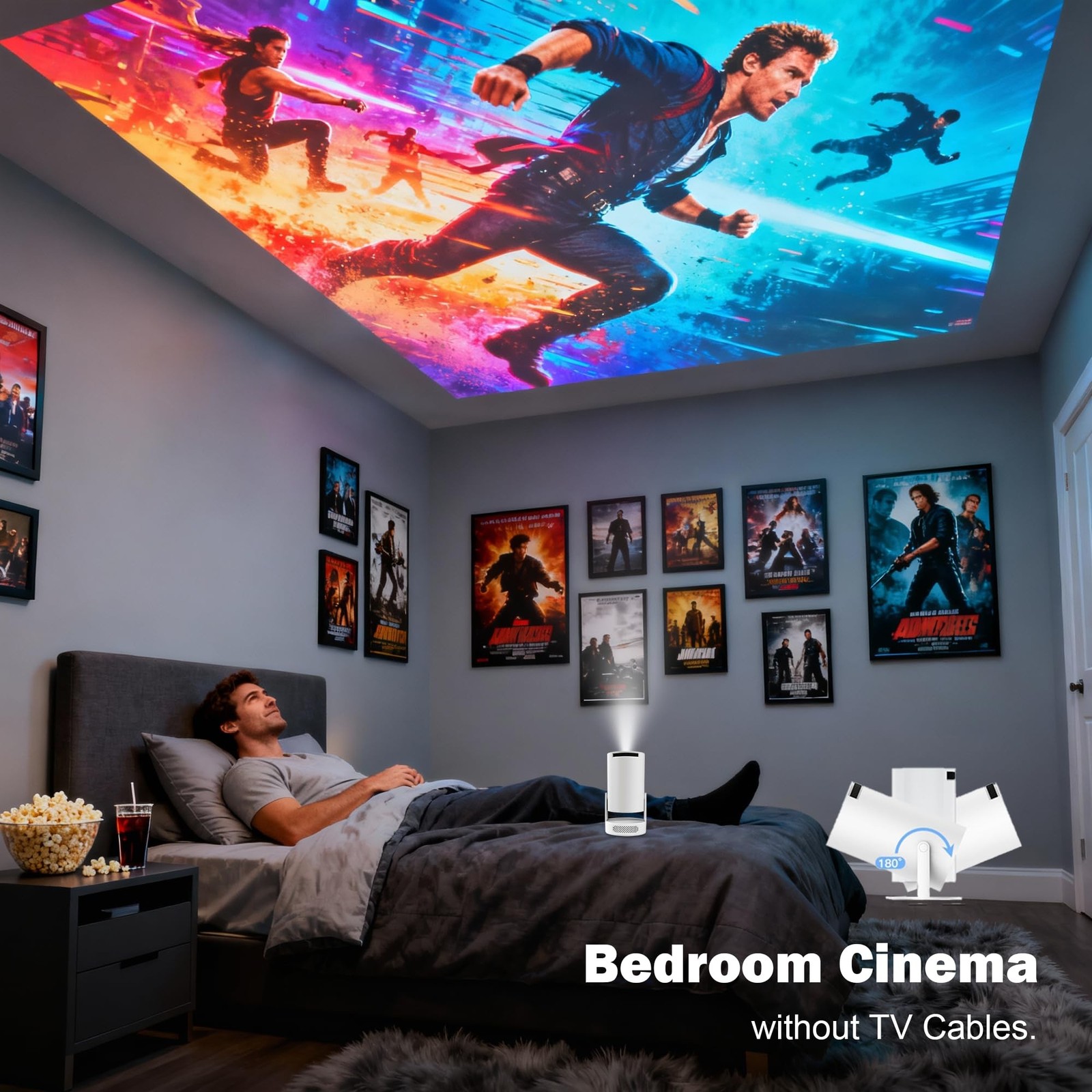 Mini Projector with Wifi and Bluetooth, 4K Portable Projector with 5W Speaker...