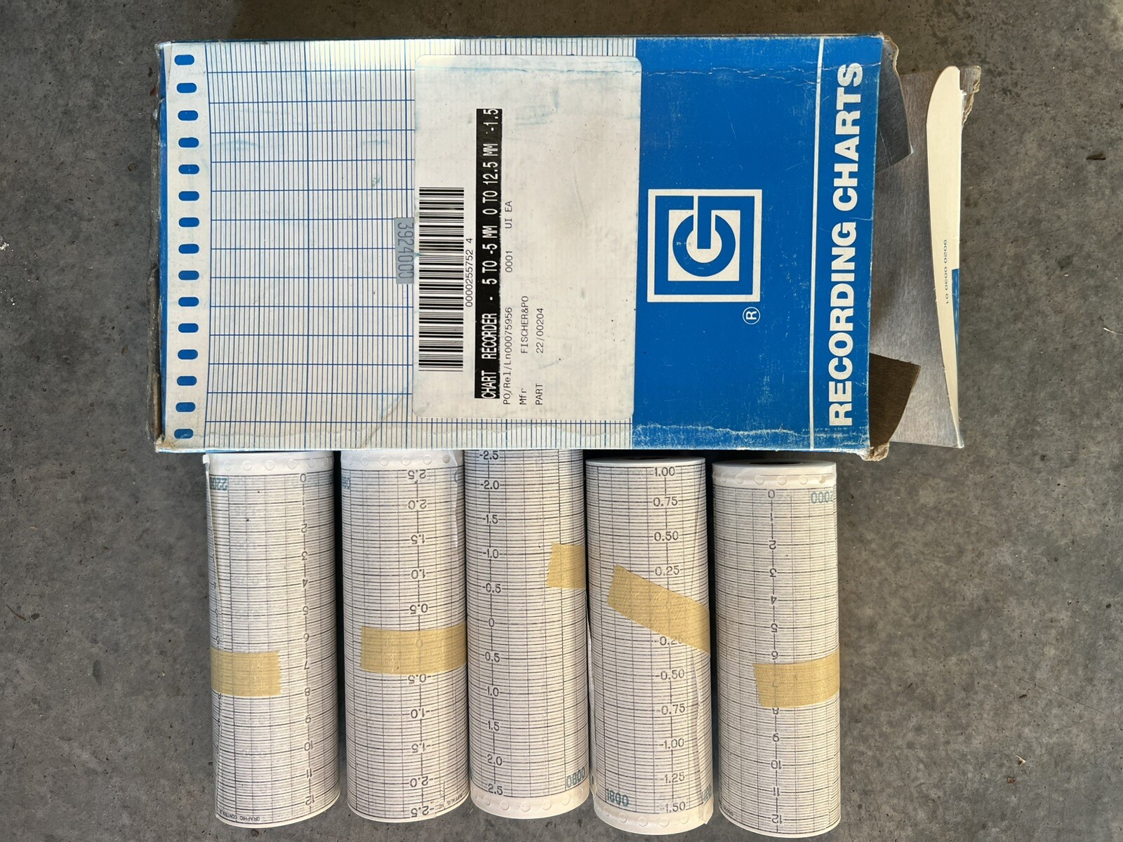 Graphic Controls Recording Charts TO FIT-GC SPECIAL GCC FRP 22-00204-T7 PKG OF 5