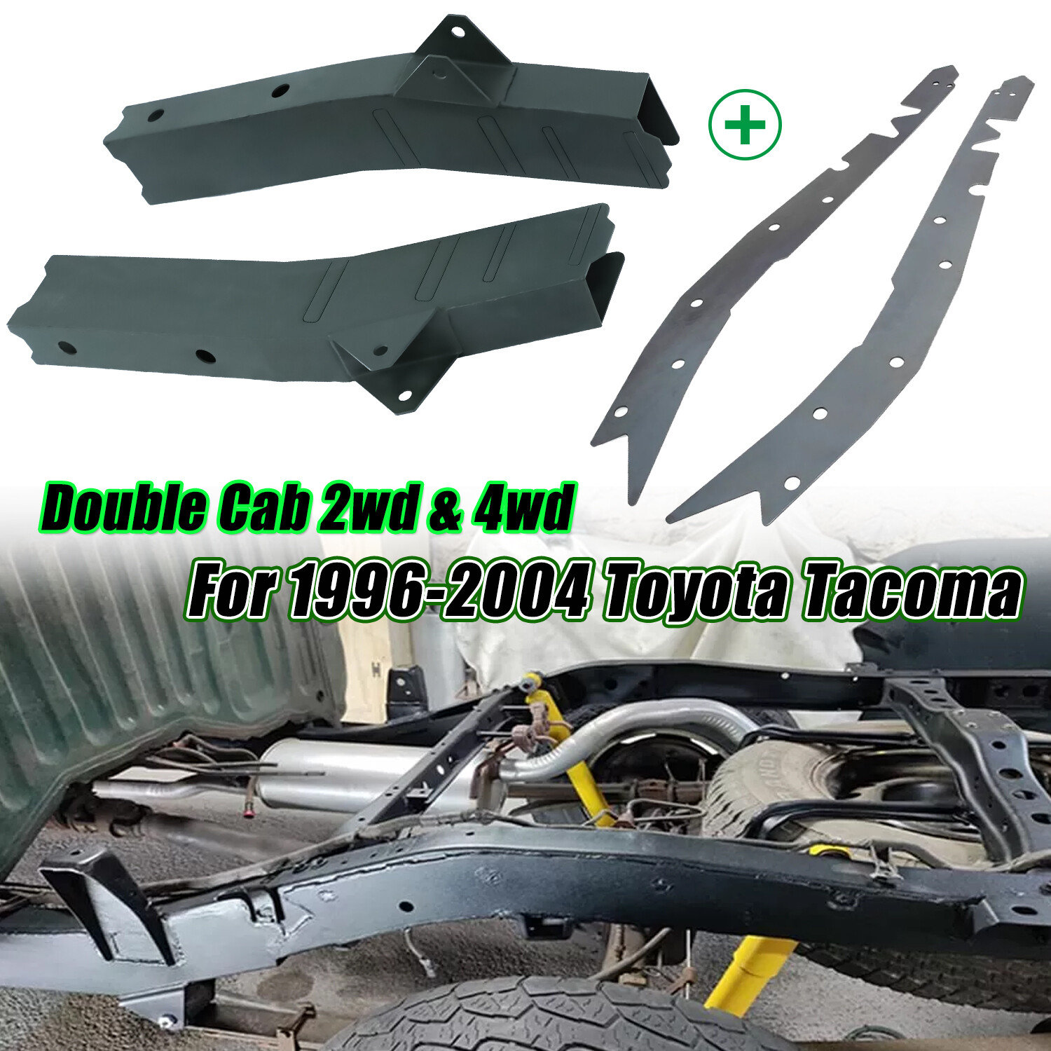 Mid Frame Rust Repair Kit + Frame Rust Repair Plate For Tacoma 96-04 Double Cab