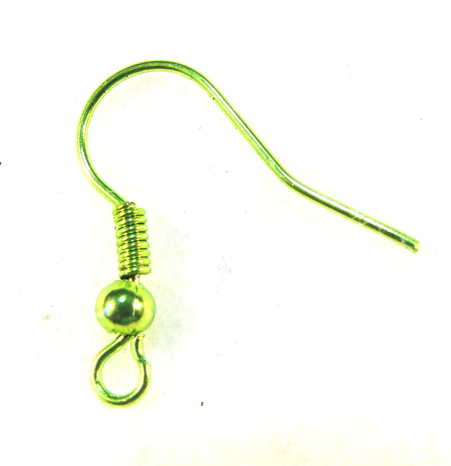 100Pcs. Bright LIME GREEN Color Earring Hooks 17mm Wires Tibetan Findings E31