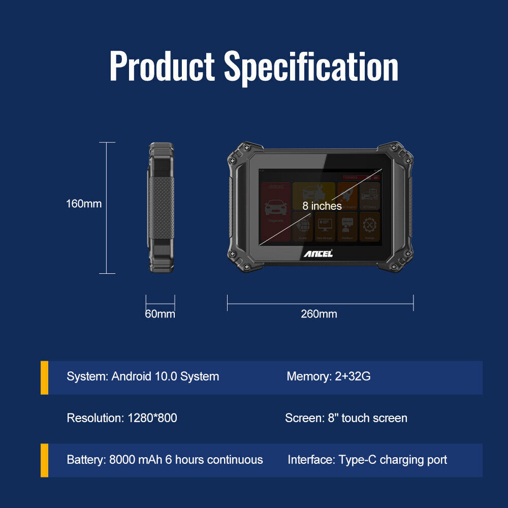 ANCEL V6 Bidirectional Car OBD2 Diagnostic Tool ECU Coding All System Scanner