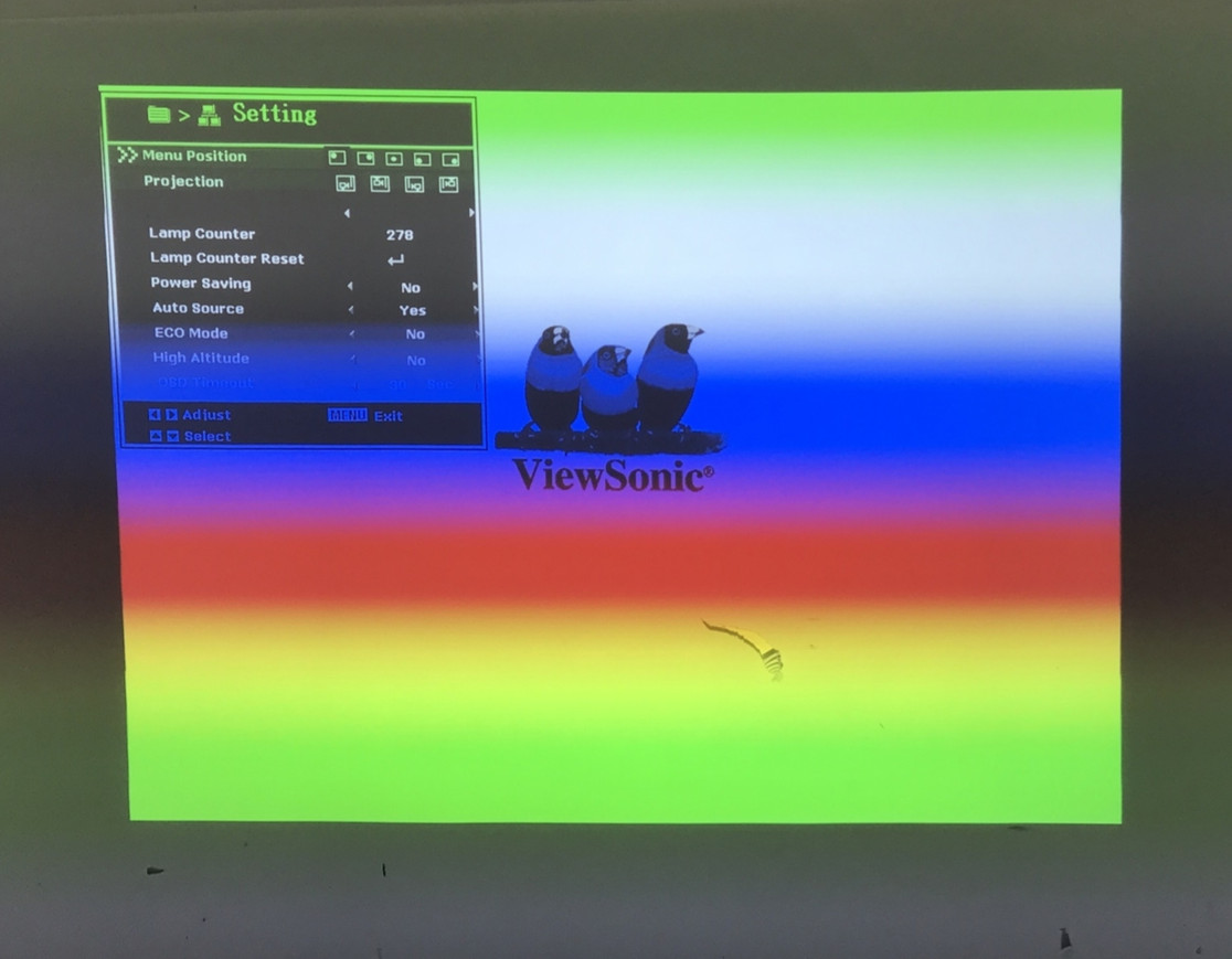 VIEWSONIC PJ559D DLP Projector VS11986 with 278 Lamp Hours