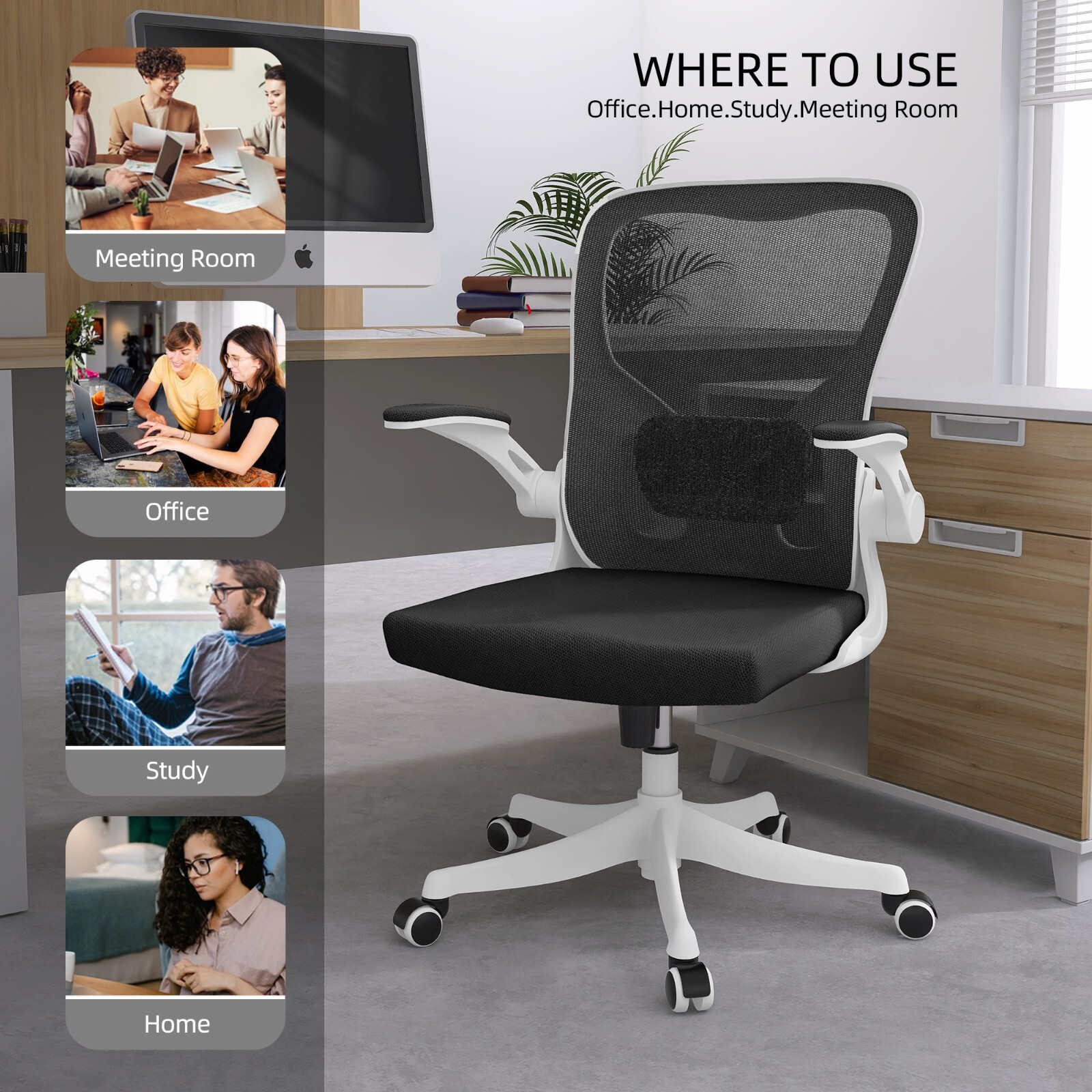 Home Office Chair - Adjustable Ergonomic Desk Chair with Lumbar Support