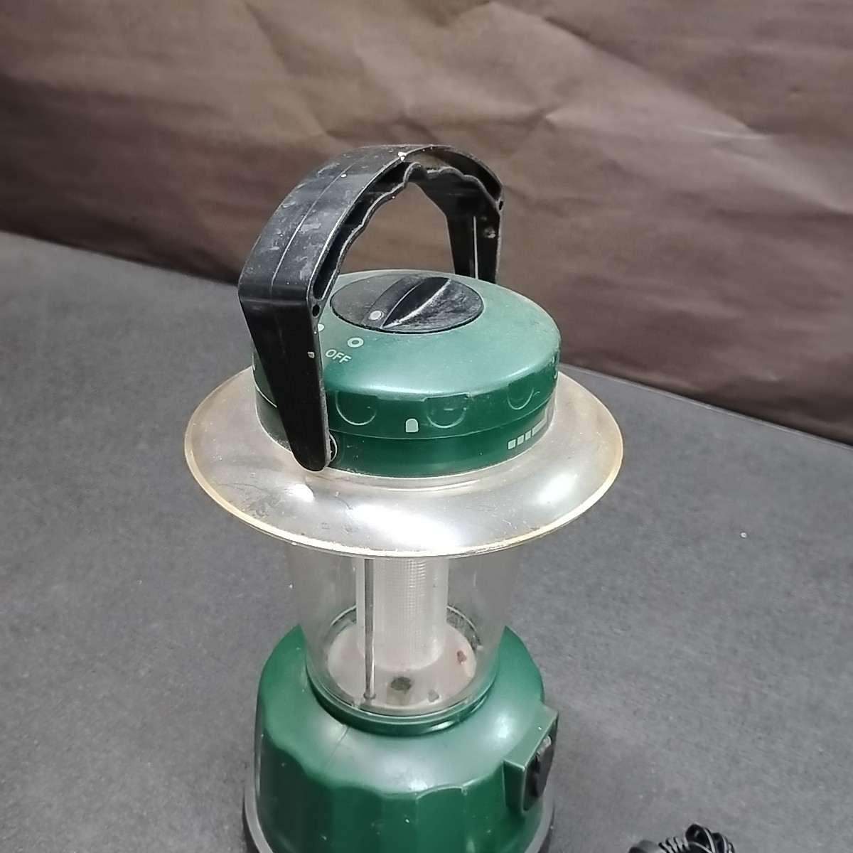 10" Green Plastic LED Rechargable Light camping Flashlight Lantern
