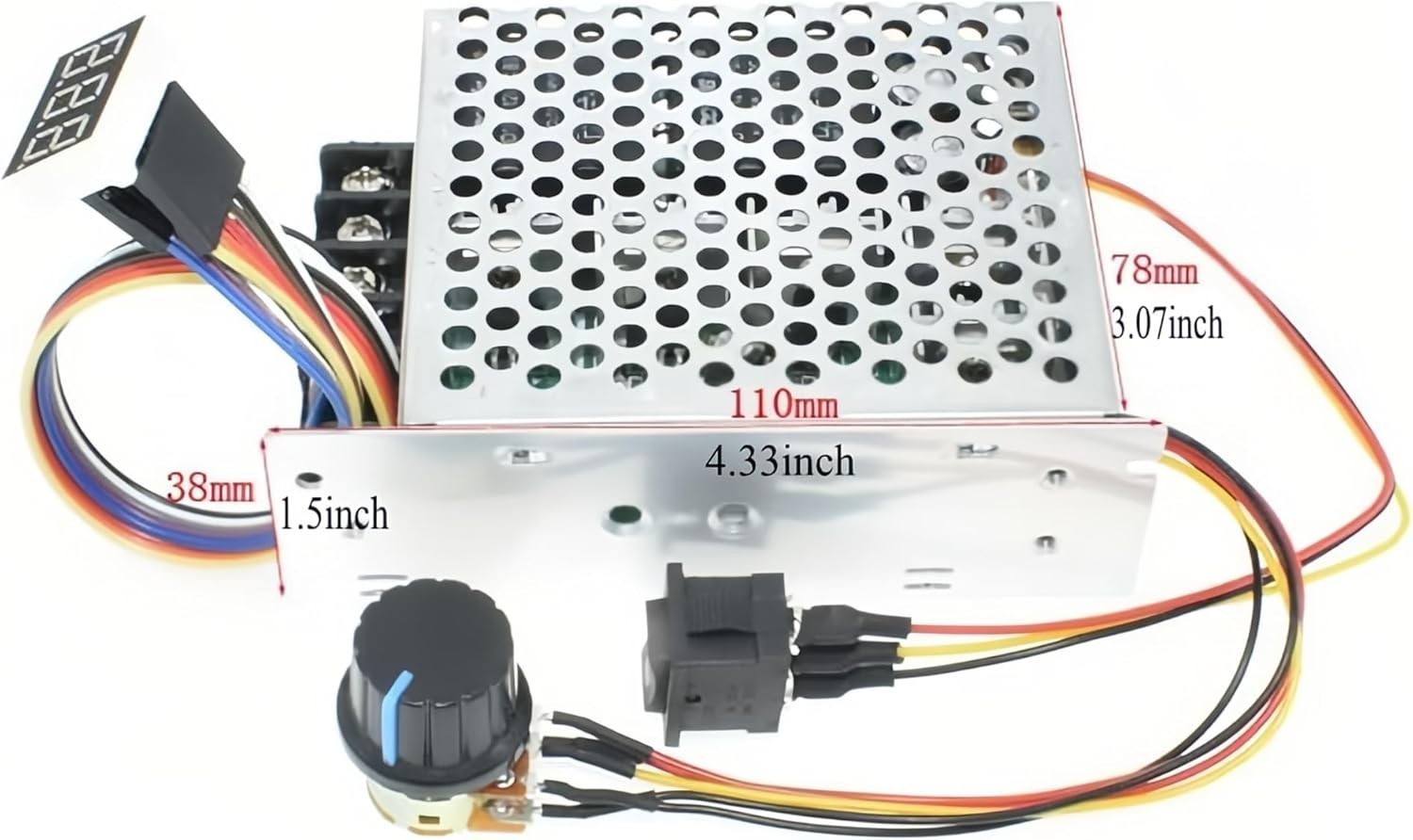 10-55V 60A Stepless Speed Controller for Brushed Motors - Forward/Reverse Switch