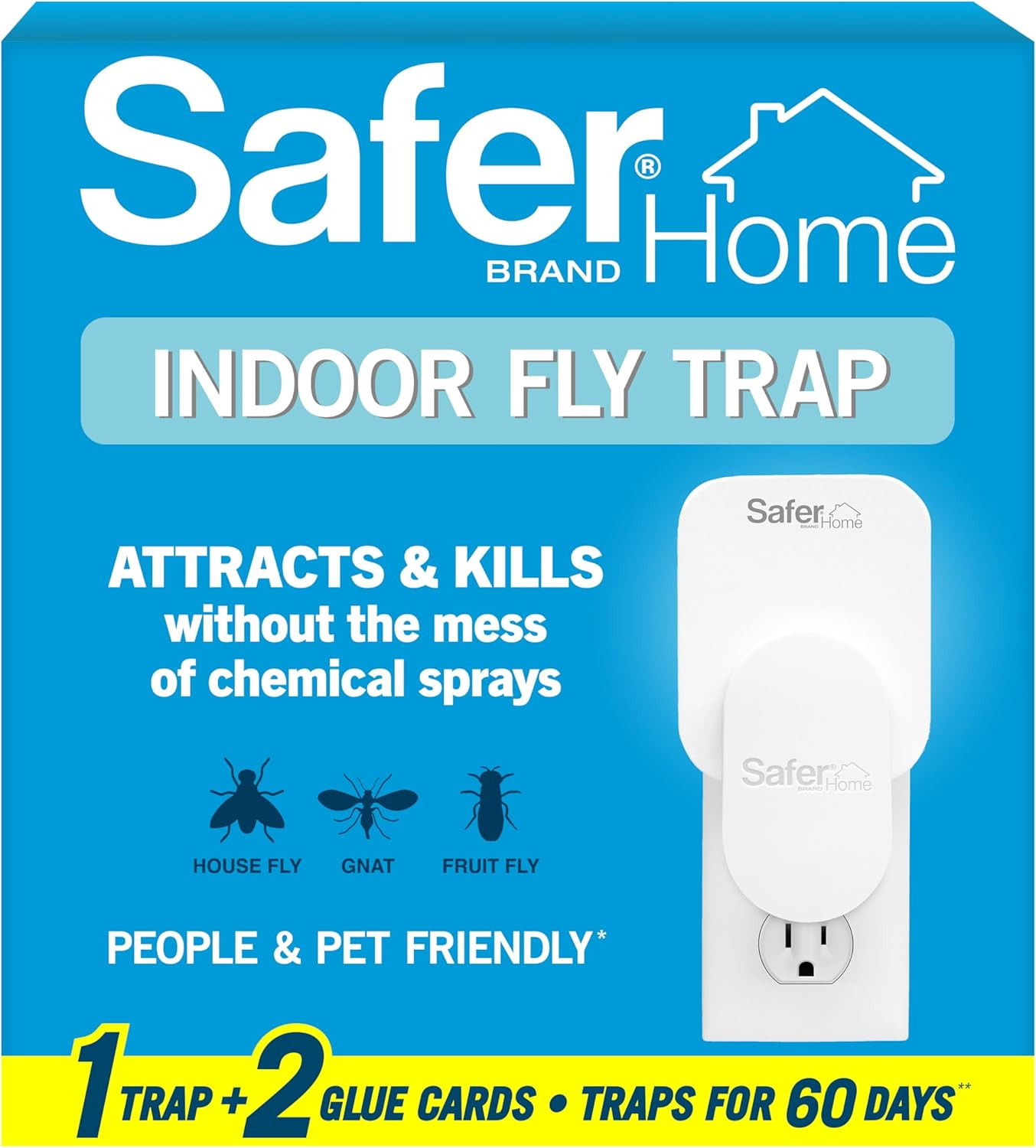 Home Indoor Plug-In Fly Trap - SH502 - Effective Fruit Fly Traps for Indoors, Gn