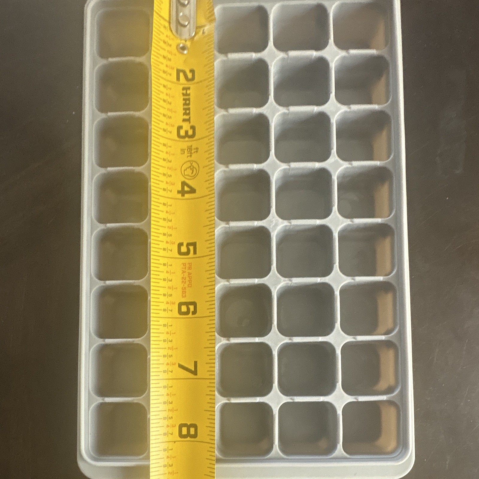 35-Cube Stackable White Plastic Ice Cube Tray, Square Mold, 9 in x 5 in