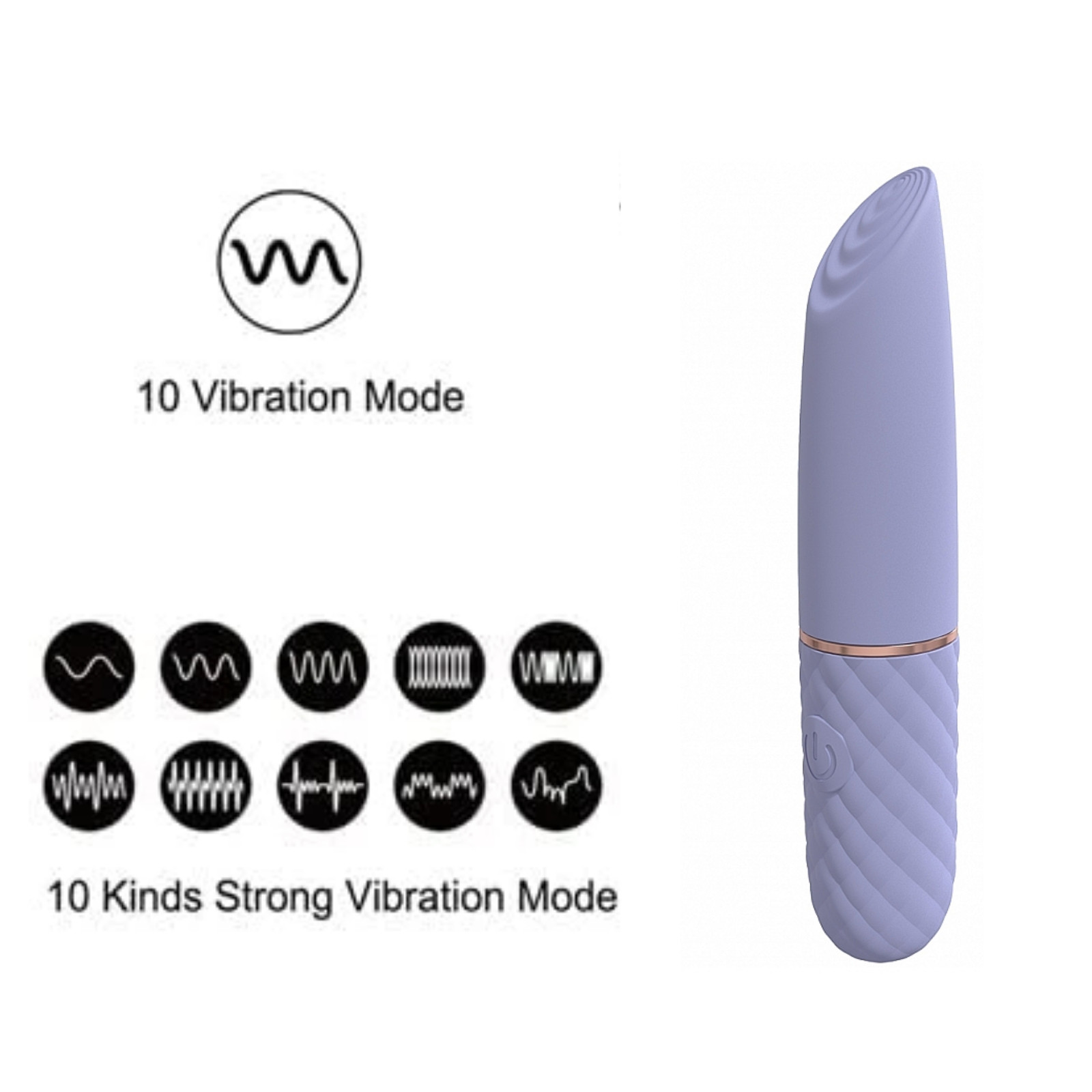Vibrating Mini-Lipstick Silicone Rechargeable Vibrator Waterproof Discreet Vibe