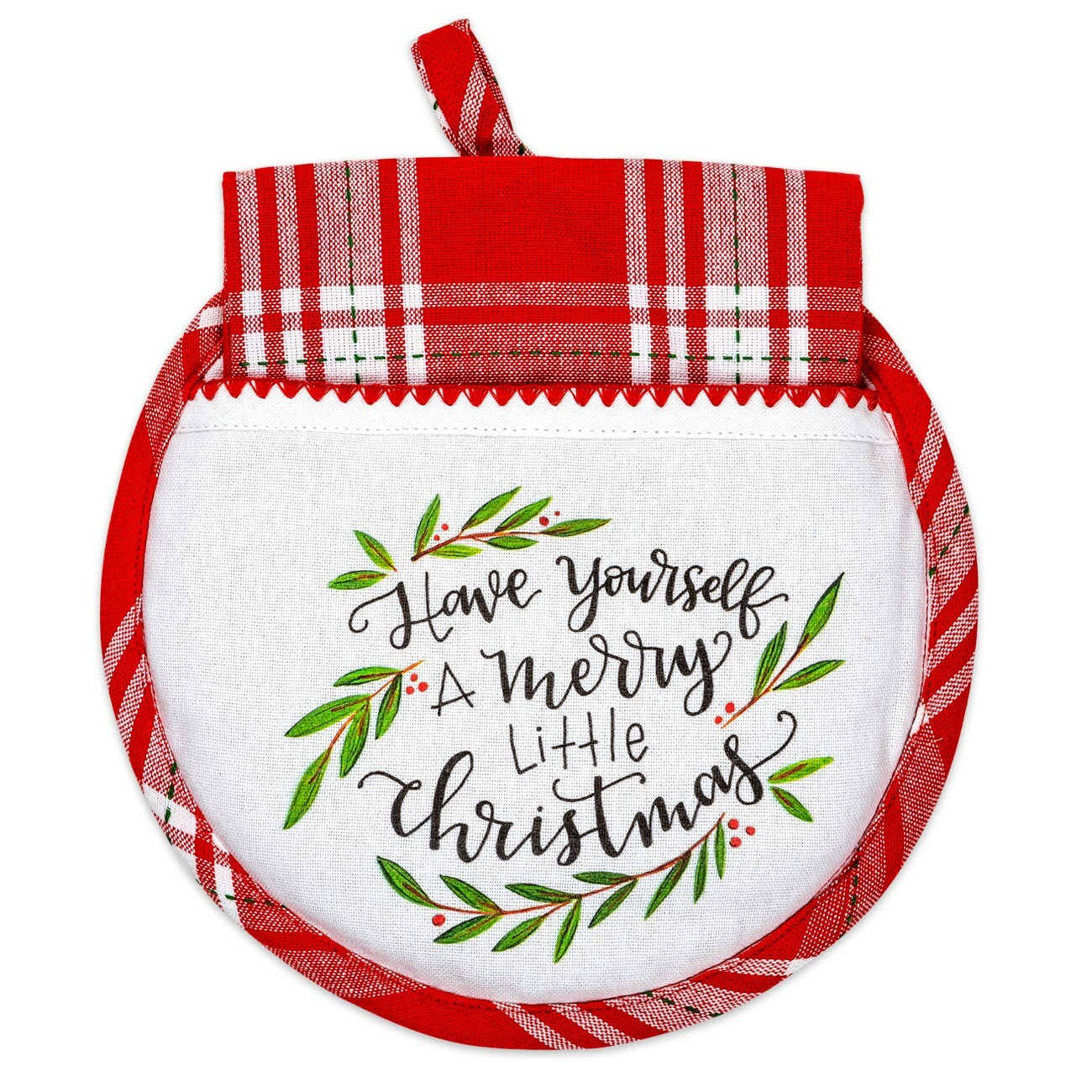 Brownlow "Merry Little Christmas" Round Potholder & Tea Towel Gift Set