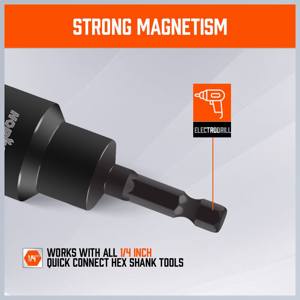 2pc Scissor Jack Socket 19mm Hex Magnetic Nut Trailer Connect Change Power Drill