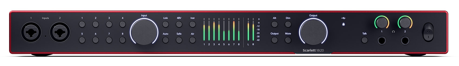 Focusrite SCARLETT 18I20 4G 4th Gen Audio Recording Interface+(2) Studio Mics