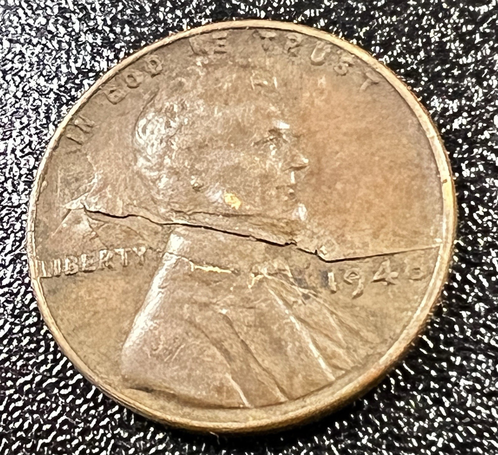 1948 Lincoln Wheat Cent Major Lamination Penny Retained? Error