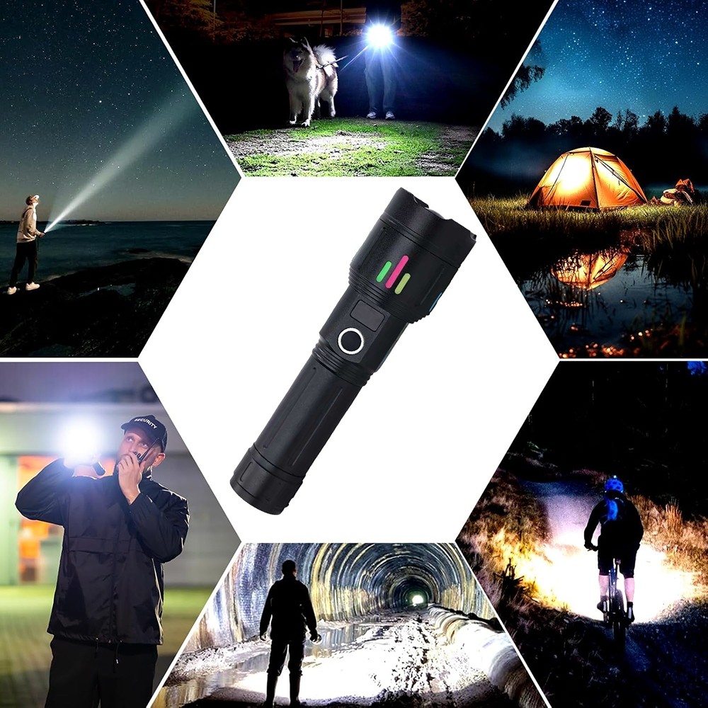 5000000 Lumen LED Tactical Flashlight Rechargeable Super Bright Powerful Torch