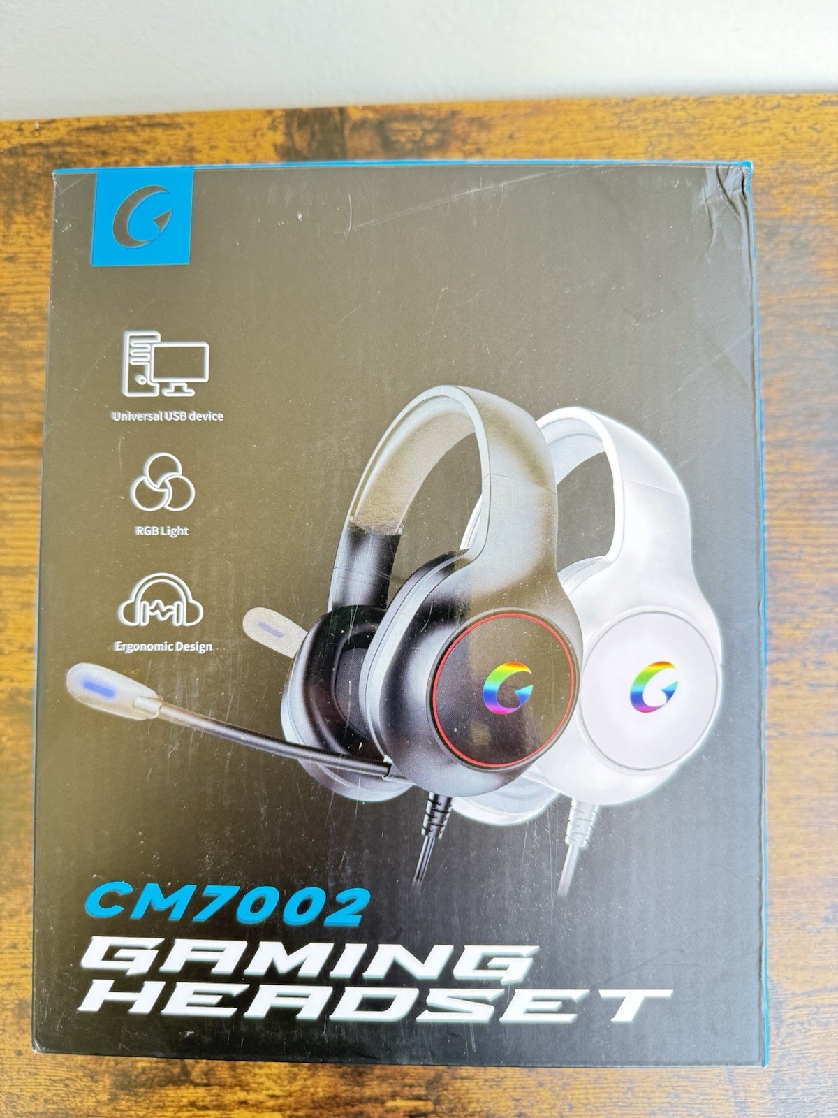 Gaming Headset RGB 7.1 Surround Sound Mic PS5 PS4 PC White CM7002 OB