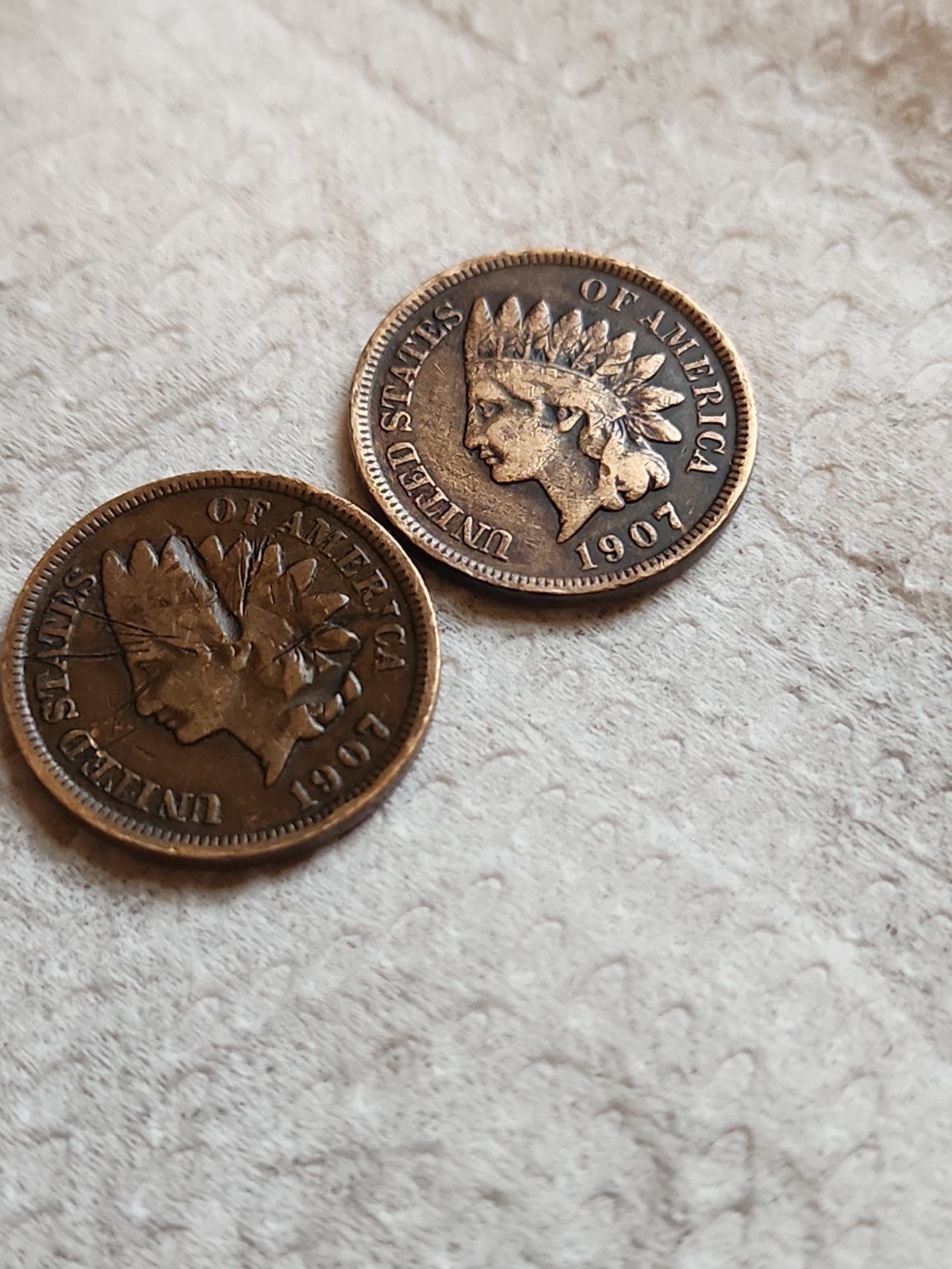 2🔥1907 Indian Head Cent Very Fine, You Get Both Exact Coins In Picture's