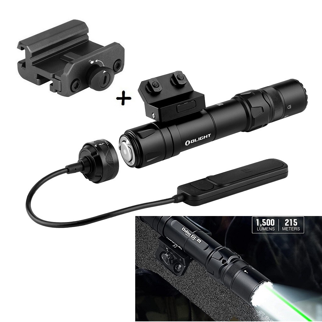 Bundle Olight Odin GL M Picatinny and M-Lok Mounts Flashlight Green Laser Combo