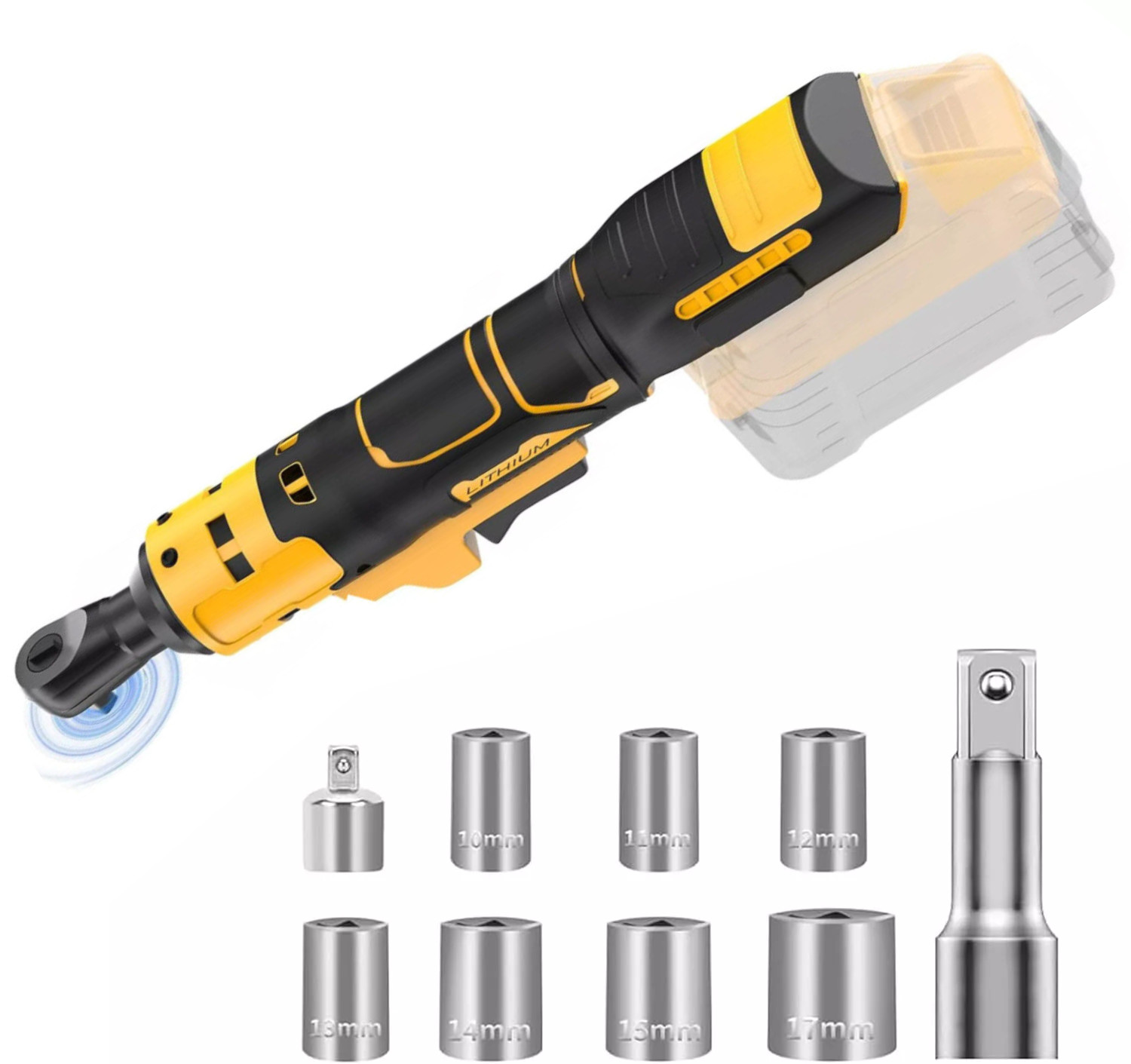 3/8" Cordless Ratchet Wrench Electric Ratchet Wrench Fit DEWALT 20V MAX Battery