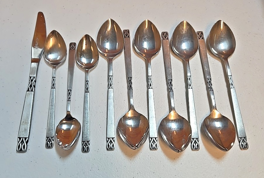 Lot of (11) Orleans Silver Stainless Steel Flatware; Japan