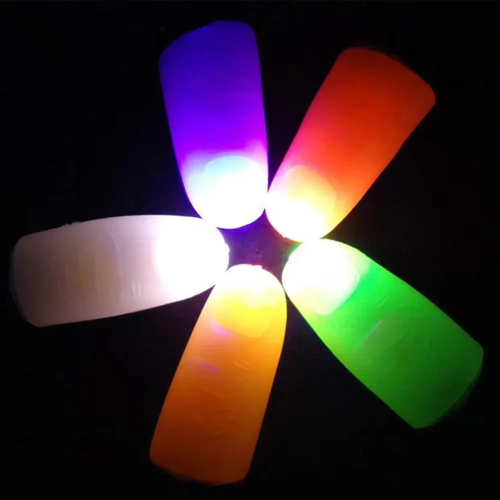 2PCS Fake Thumb Tips Magic Trick Light Up Fingers Prank Prop