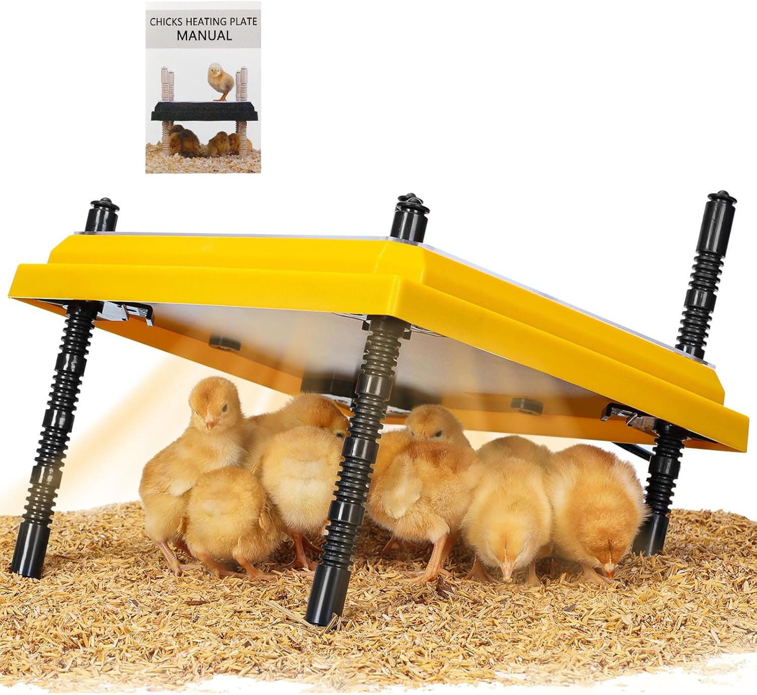 Brooder Heating Plate for Chicks Adjustable: with Bonus 12X12 Warmer with Easy