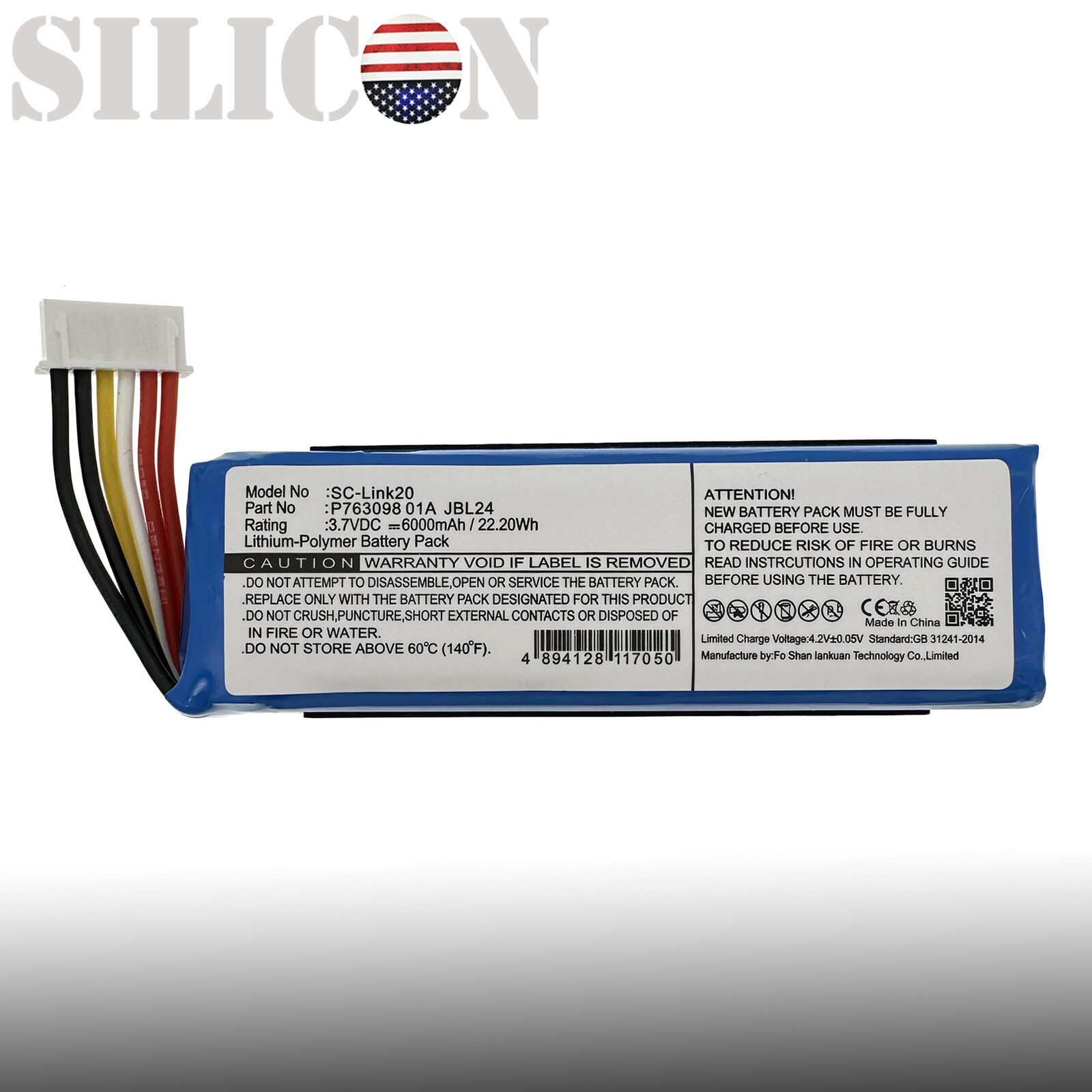 Speaker Battery for JBL Link 20 Replacement JBL P763098 01A New 6000mAh