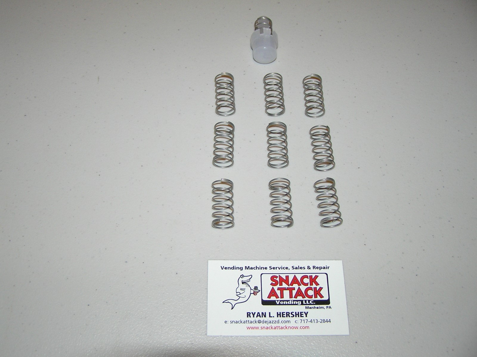 DIXIE NARCO SODA VENDING MACHINE (9) "COKE FRONT" SELECTION BUTTON SPRINGS