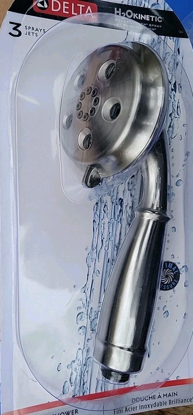 New Delta 59433-SS-PK Traditional Multi Function Hand Shower JetPower Drench