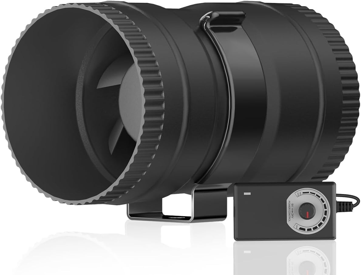 3-Inch Inline Blower Fan with Adjustable Speed Controller - 120 CFM Efficiency