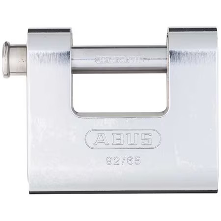 Abus 92/65 Ka Padlock, Keyed Alike, Shutter Shackle, Brass Body, Steel Shackle,