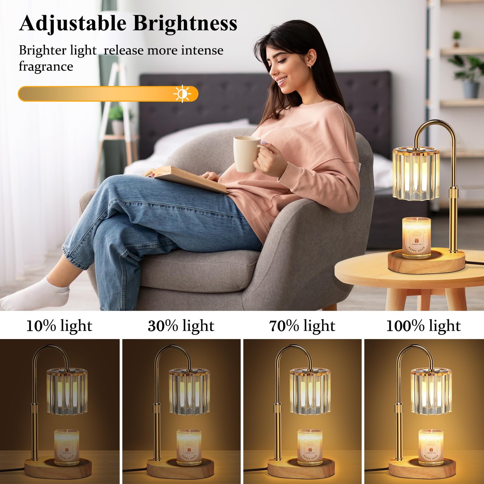 Candle Warmer Lamp, with Timer Dimmer Adjustable Height, Home Decor, Room Dec...