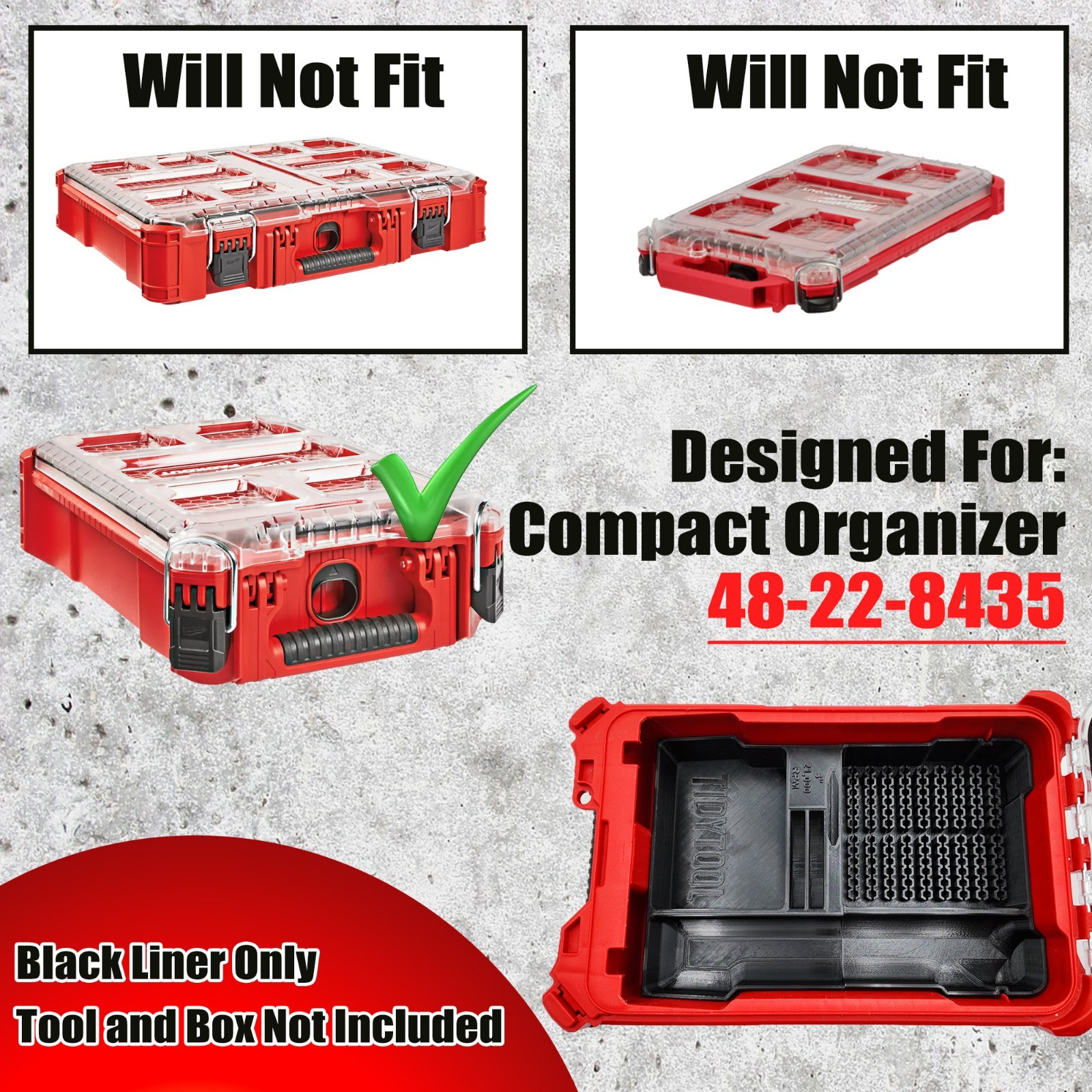M12 Fuel Die Grinder insert for Milwuakee Packout (Insert Only)