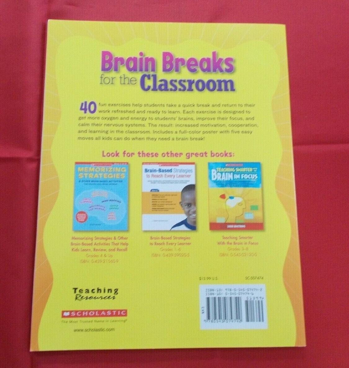 2009 Scholastic Paperback Book -"Brain Breaks for the Classroom" Gr. K-5