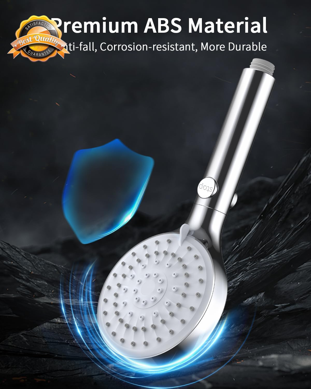 Handheld Shower Head High Pressure 80 Inch Hose ON OFF Switch Set