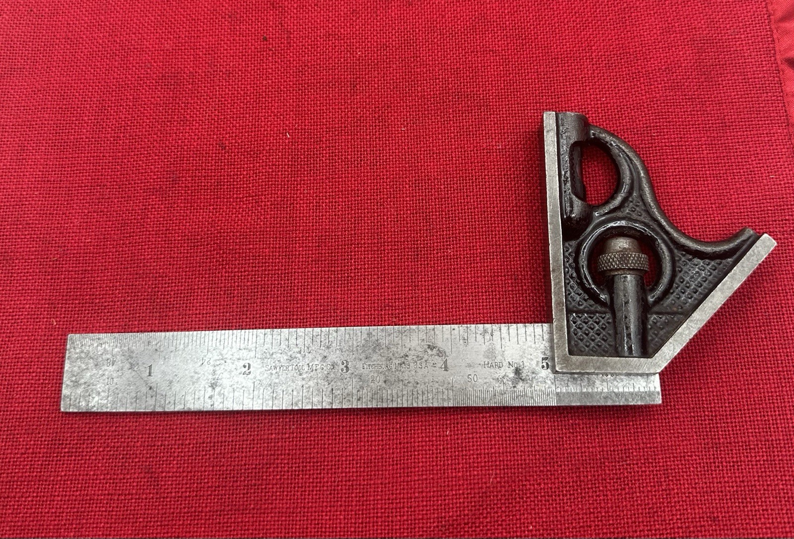 Rare! Sawyer Tool Mfg. No. 1 Hardened Steel Combination Square Fitchburg, MASS