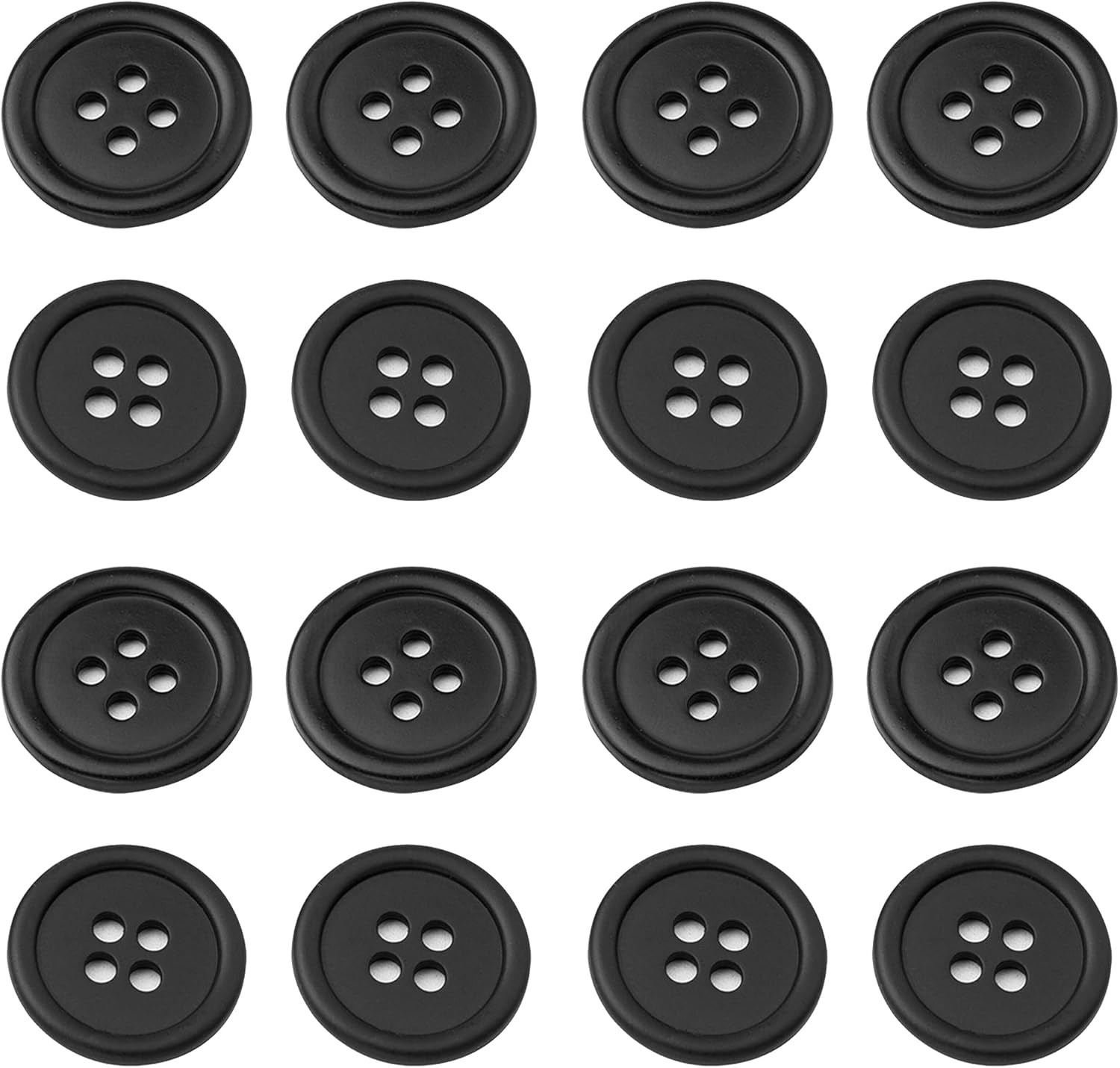 100pcs Black Buttons 1 Inch Resin Bulk Round 25mm 1inch 100ct, black