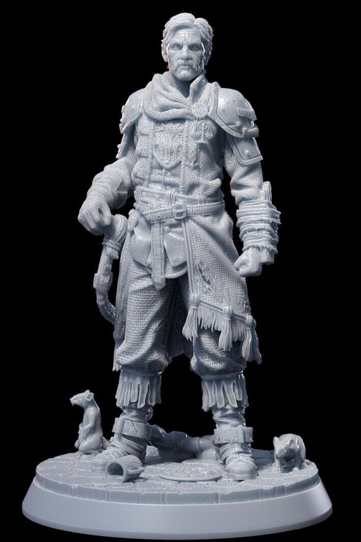 DnD Baur Darfon Rogue Fighter Mini 32mm Scale TTRPG (unpainted)