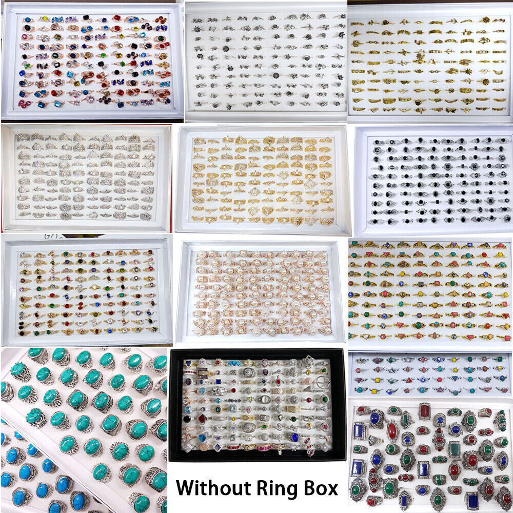 Wholesale 5-100x Mixed Rings Bulk Finger Band Ring Lot Men Women Jewelry Fashion