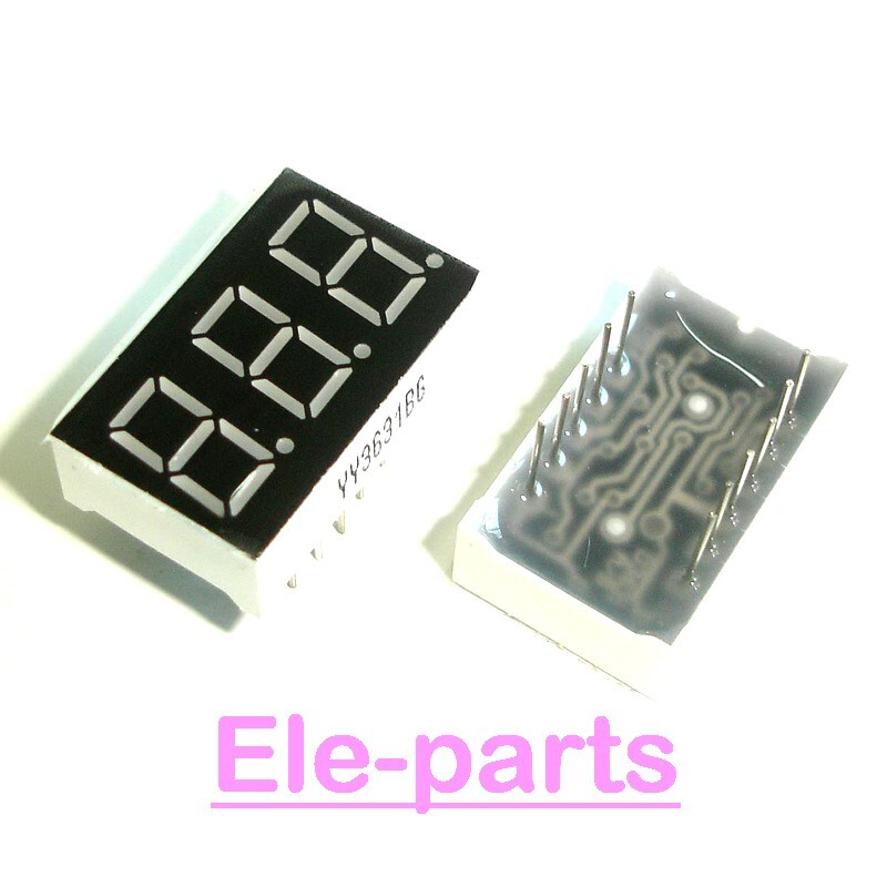 10 Pcs 3 Digit 0.36 Inch Green 7 Segment Led Display Common Cathode Digital Tube
