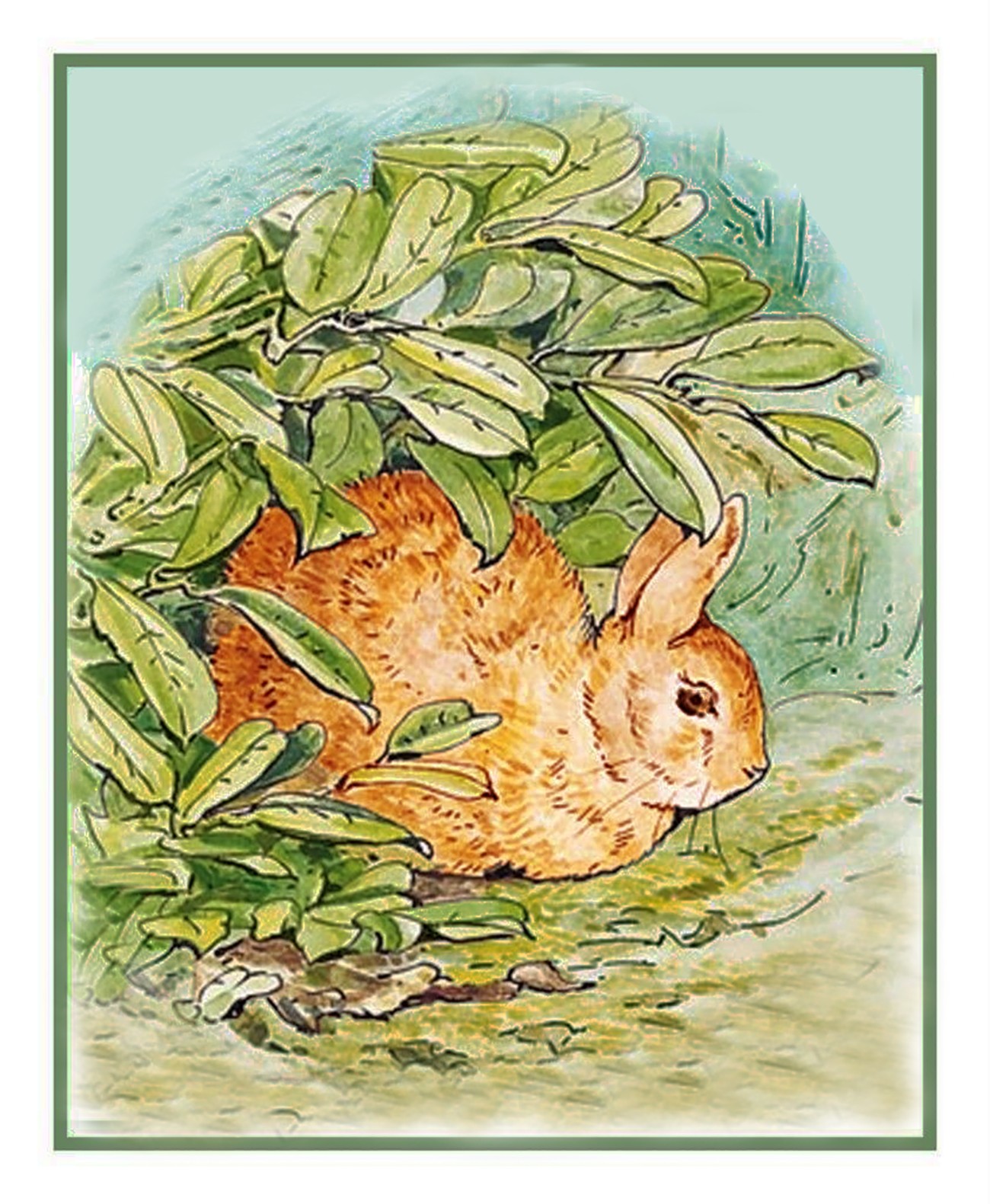 Beatrix Potter Peter Rabbit Hiding Counted Cross Stitch Chart Pattern