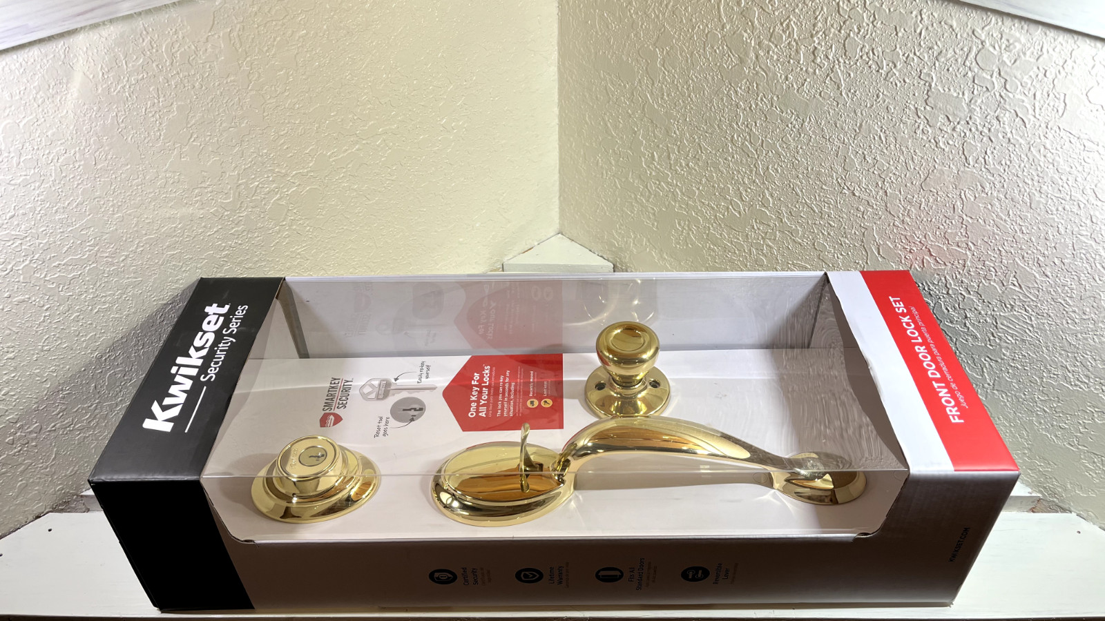 Kwikset Security Series Front Door Lock Set – Polished Brass