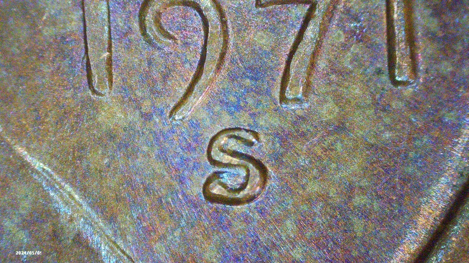 1971 S San Francisco LMC Rainbow Toning RPM VV 1971-S RPM-011 Lincoln Cent VF-EF