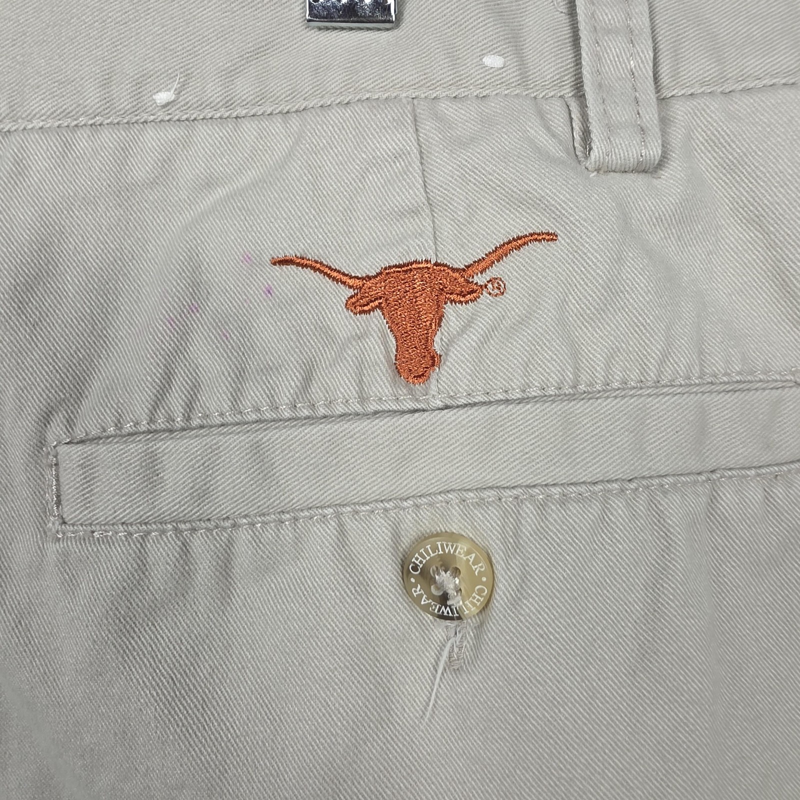 Texas Longhorns Pants Mens 36 Beige NCAA Football Chiliwear Cotton Khaki