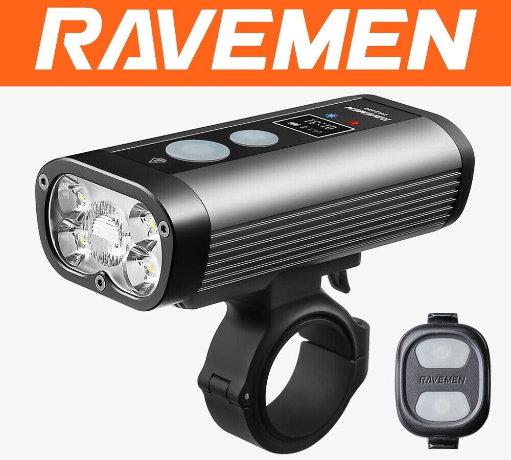 Ravemen PR2400 BRIGHT 2400 Lumens USB Bike Headlight w/ Handlebar Remote Switch