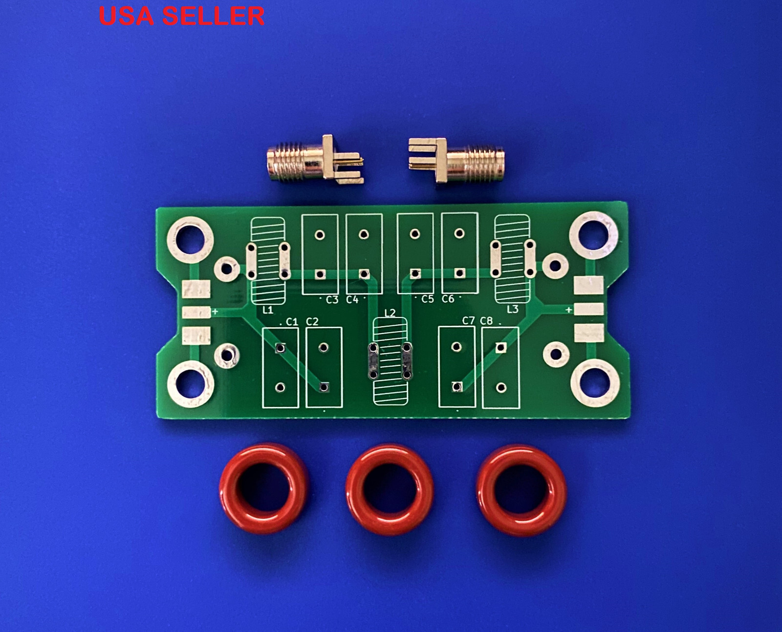 Ham/Amateur Radio HF Low Pass Filter Board - T50-2 Toroids - SMA