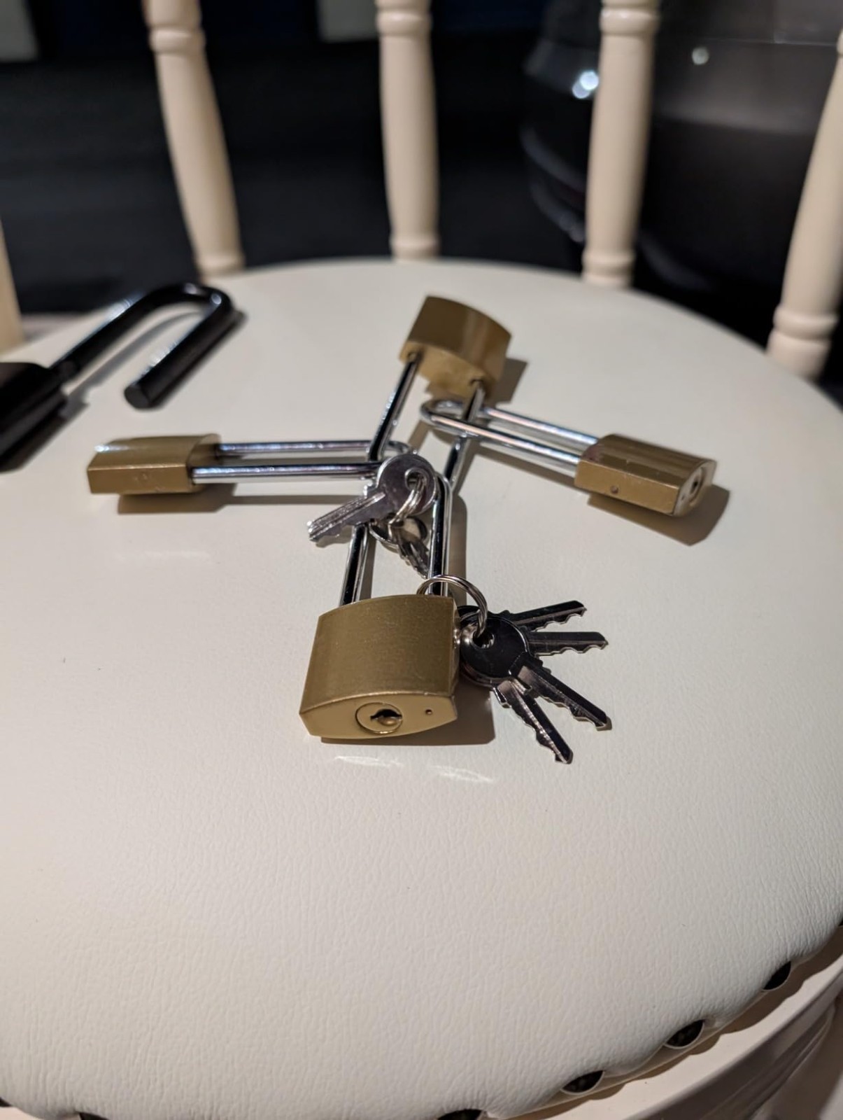 4 PCS Long Keyed Padlock Waterproof Solid Brass Lock Alike Keys Locker Hasp