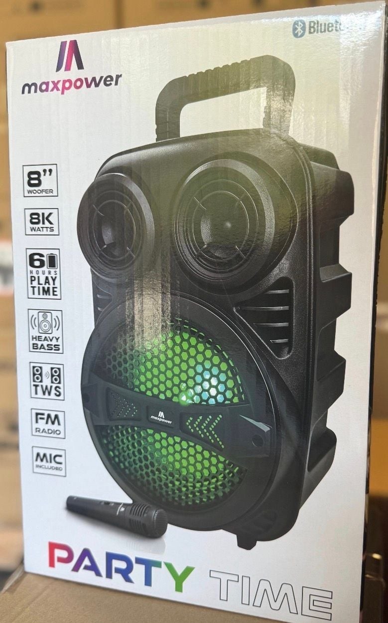 Maxpower wireless Speaker with mic for Karaoke . If the add is up then it's avai